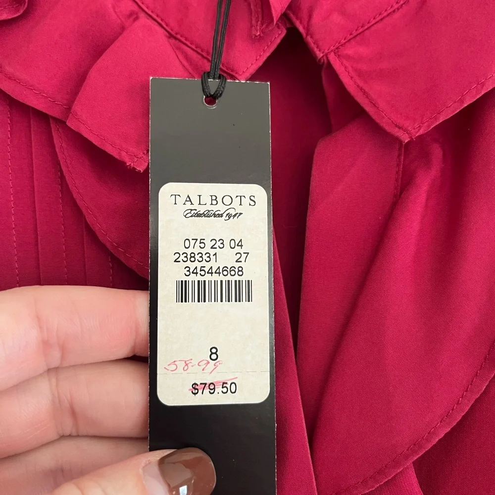 Talbots Fuchsia Ruffled Blouse - Picture 3 of 3